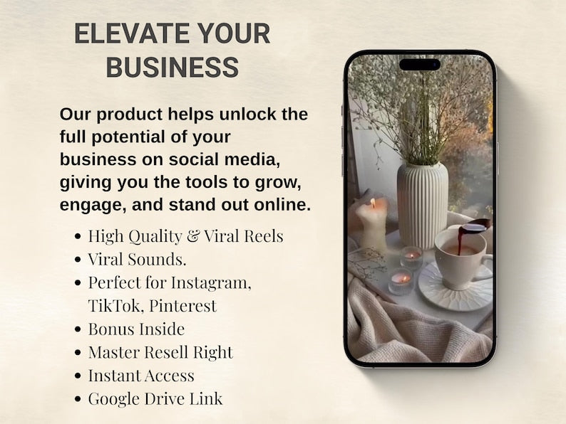 Viral Aesthetic Reels Bundle | Canva Editable | PLR & MRR | Digital Marketing