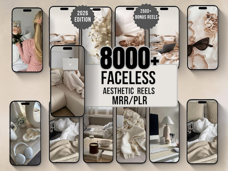 Viral Aesthetic Reels Bundle | Canva Editable | PLR & MRR | Digital Marketing